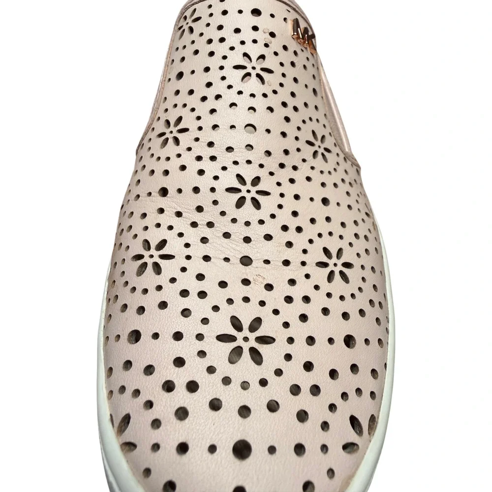MICHAEL KORS Trent Slip On Women's 7.5 Soft Pink Perforated Leather Sneakers